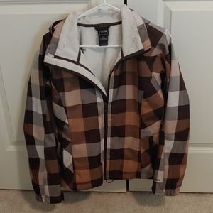 North face brown plaid shell